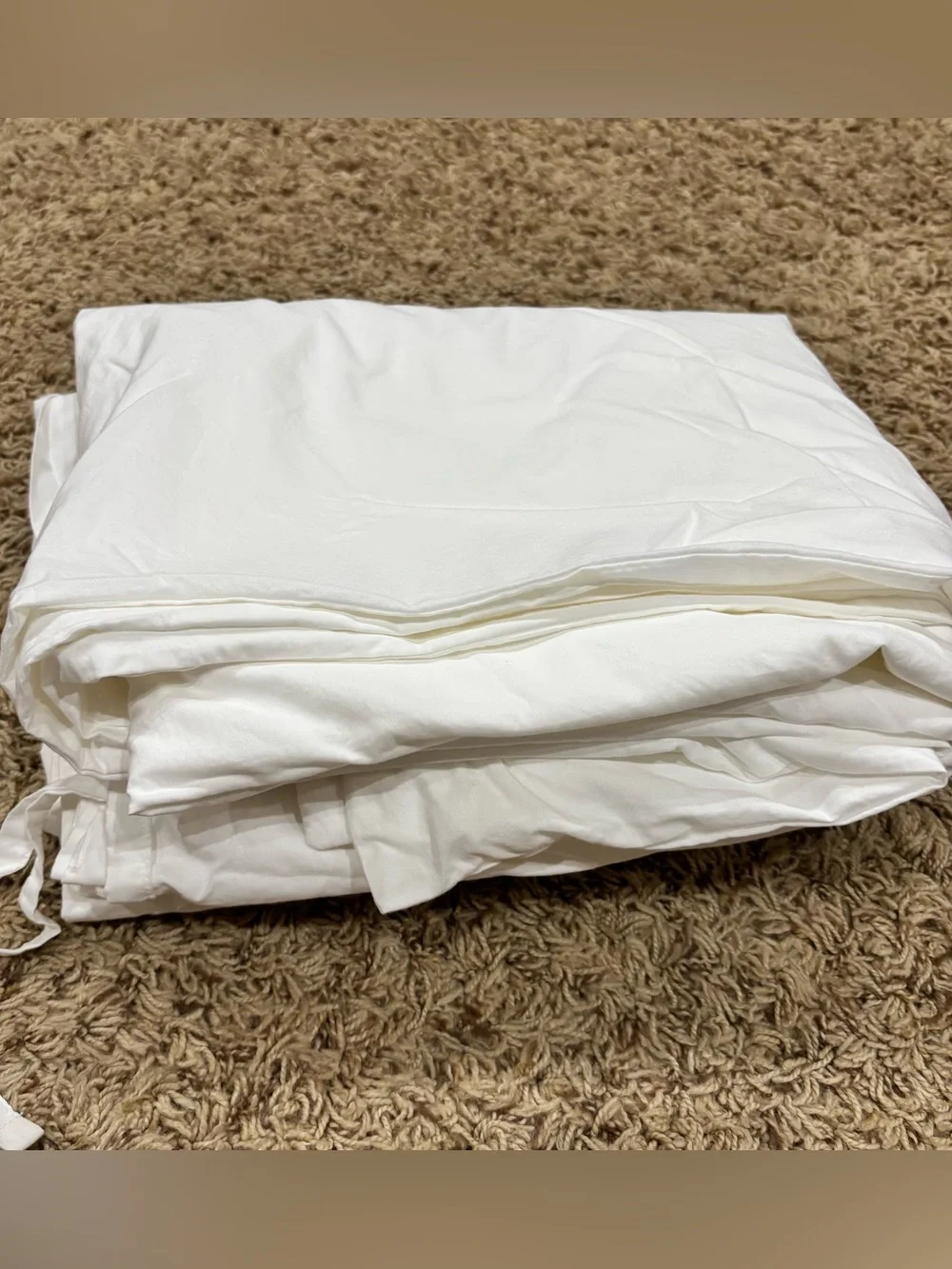 Organic Crisp Percale Duvet Cover Full/Queen White